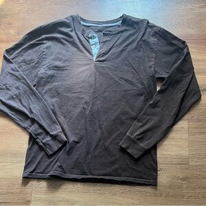 Hanes Men's Dark Brown Long Sleeve Tee